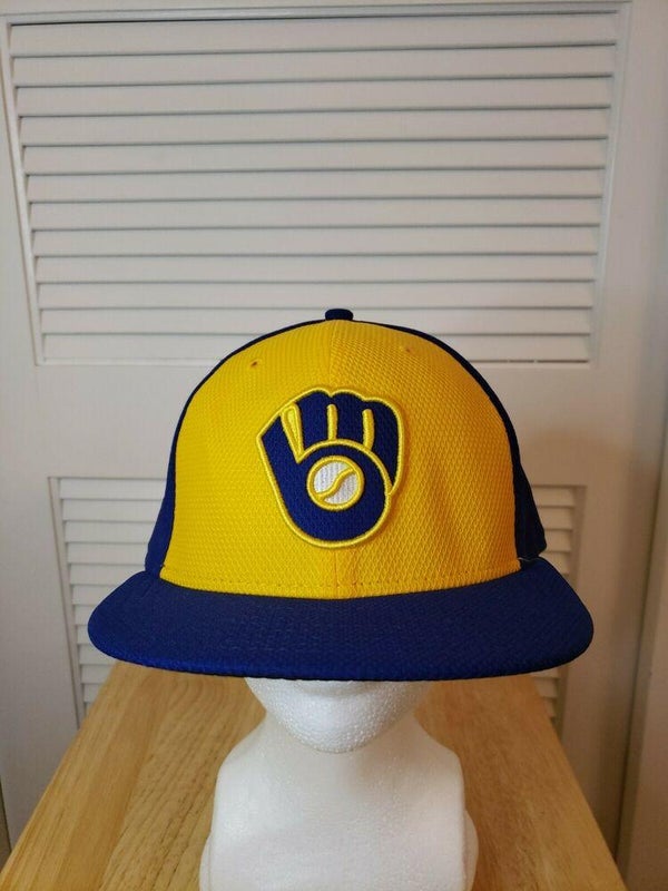 Milwaukee Brewers 25th New Era 59FIFTY Fitted Hat (Navy Pinot Red Bronze Under BRIM) 7 3/8