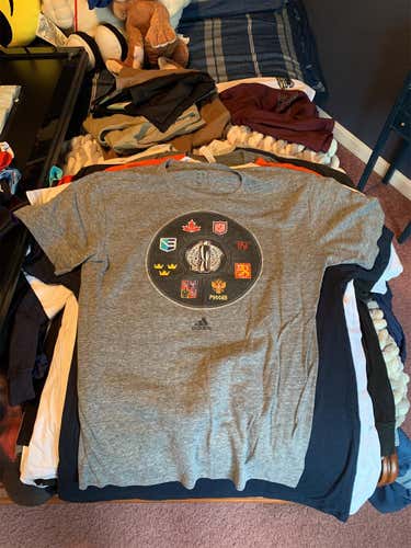 2016 World Cup Of Hockey (WCOH)Gray Adult Large Adidas Shirt