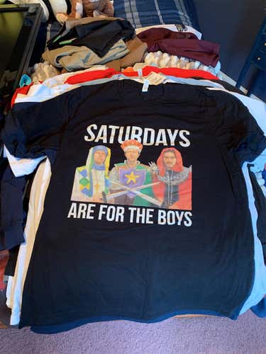 Black Barstool Adult Large Saturdays Are For The Boys Shirt
