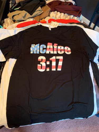 Black Adult Large Barstool Sports McAfee 3:17 Shirt