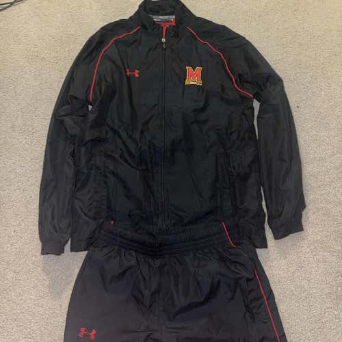Maryland Terrapins Team Issued Under Armour Warm Up Travel Suit Size Medium