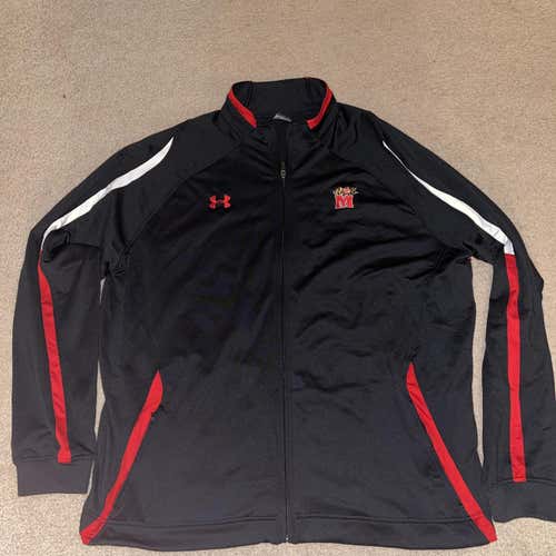 Maryland Terrapins Used Basketball Team Issued Under Armour Warm Up Jacket XXL