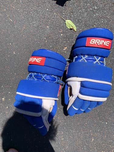 Blue Used Player's Brine L-35 13" Lacrosse Gloves
