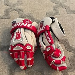 Red Used Player's Brine King V 11" Lacrosse Gloves