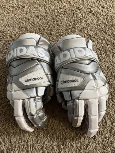 White New Player's Adidas Eqt Berserker Lacrosse Gloves 13"