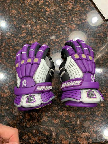 Purple Used Player's Brine King  Lacrosse Gloves