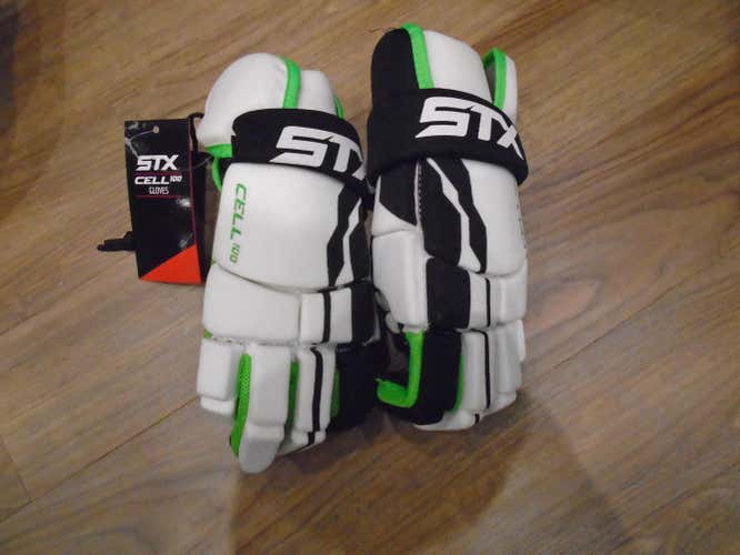 White New Player's STX Lacrosse Gloves 13"