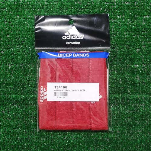 Adidas Interval 3/4 Inch Bicep Band Red White 4 Pack One Size