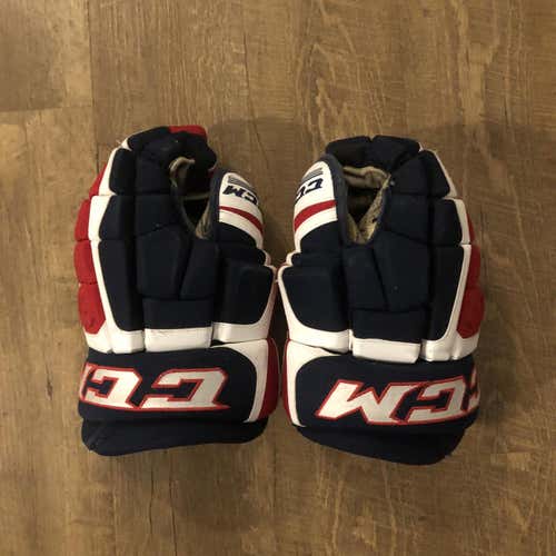Used 15" Blue/White/Red CCM U+ CL Gloves