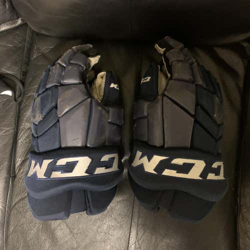 Blue Senior CCM Ultra Tacks 14" Pro Stock Gloves