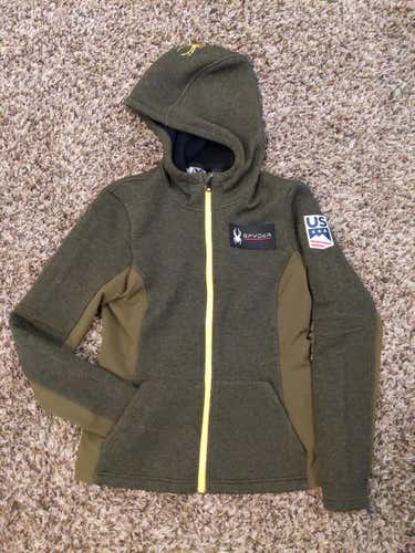 US Ski Team, Forest Green Used Women's Adult Medium Spyder Sweatshirt