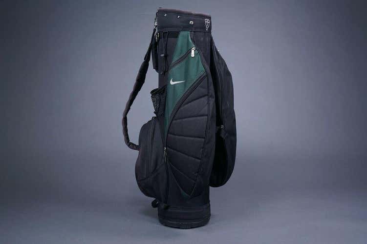 NIKE GOLF 5-WAY DIVIDER GOLF CART BAG, BLACK/GREEN, W/ RAIN HOOD!!