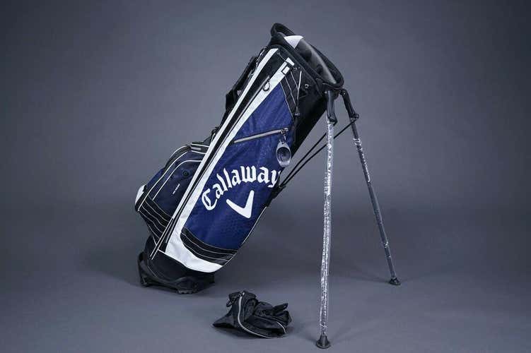 CALLAWAY GOLF XXT EXTREME 7-WAY DIVIDER GOLF STAND BAGBLUE BLACK, LOGOED BAG!