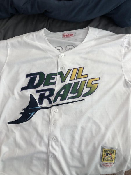 Wade Boggs Tampa Bay Devil Rays Inaugural Season 1998 Patch Mitchell & Ness Jersey