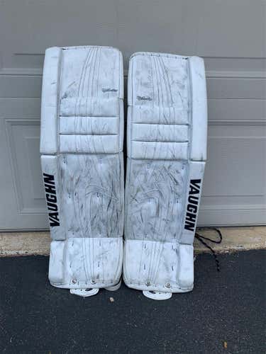 White Intermediate 30" Vaughn Pro V Elite  Goalie Leg Pads