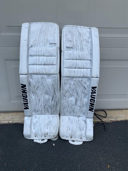 White Intermediate 30" Vaughn Pro V Elite Goalie Leg Pads