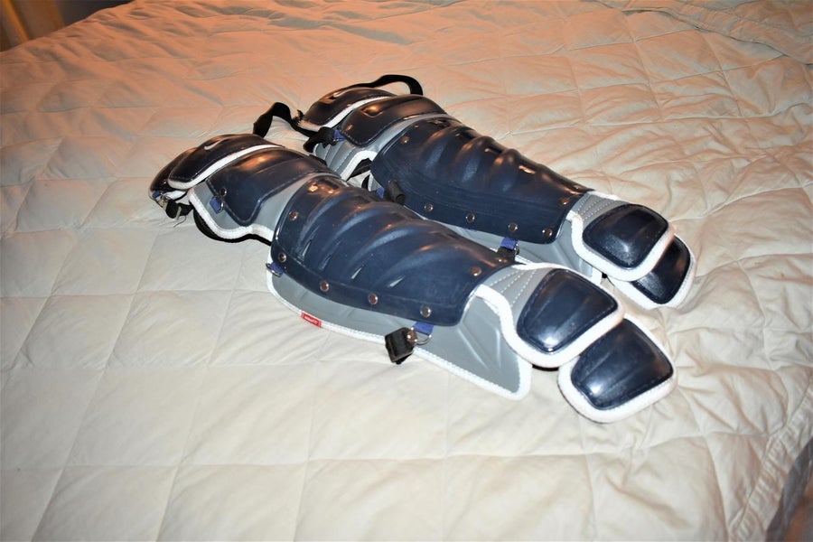 Nike Pro Gold Catcher's Leg Guards, Blue, 16 Inches - Top Condition!