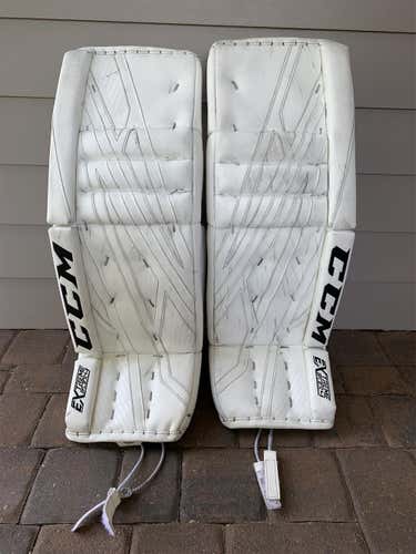 White Senior 34" CCM Eflex4 Goalie Leg Pads