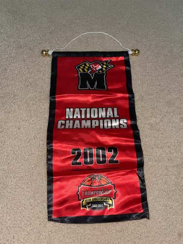 New University of Maryland Basketball 2002 National Champions Giveaway Mini Banner