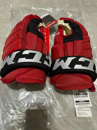 CCM HG97 Pro Stock Hockey Gloves 14" Carolina Hurricanes  NEW