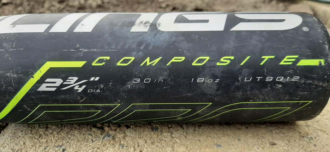 Used Kid Pitch (9YO-13YO) USSSA Certified 2018 Rawlings Composite Quatro Pro Bat (-12) 18 oz 30"