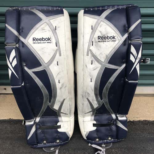 White Senior 31" Reebok Revoke 7000 Pro Stock Goalie Leg Pads