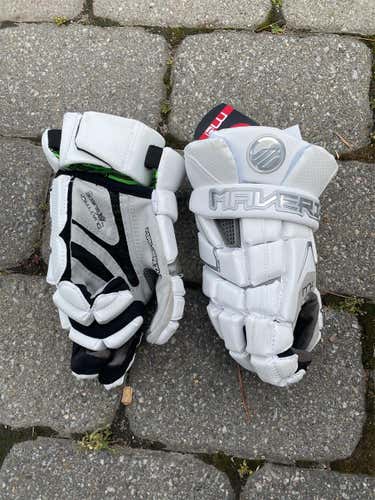 White New Player's Maverik M4 13" Lacrosse Gloves