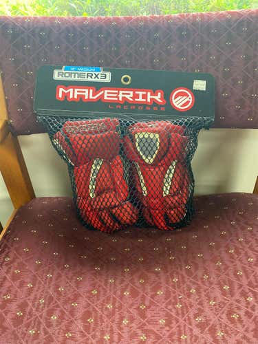 Red New Maverik Rome RX3 12" Lacrosse Gloves