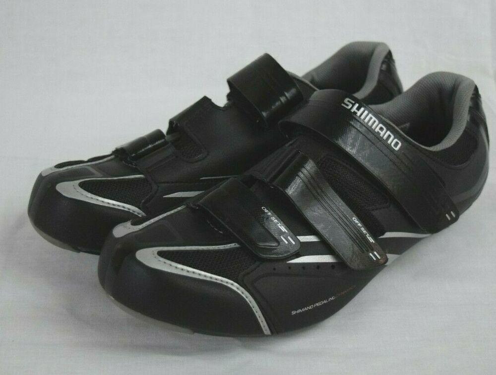 Details about   Shimano SH-R078L Men’s Road Bike Shoes Size 46 US 11.2 Black Silver Dynalast EUC 