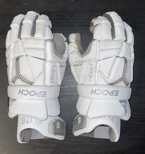 White Used Player's Epoch Integra 11" Lacrosse Gloves