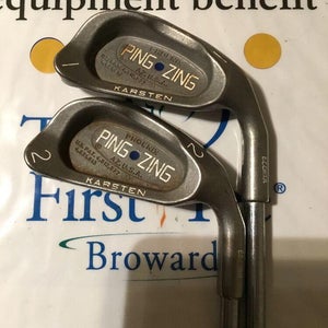Ping Zing Karsten Blue Dot Irons Set (1 & 2 Irons) JZ Stiff Steel Shafts