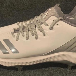 Men’s Adidas Icon Bounce Metal Baseball Cleats White Silver CG5252  Size 13