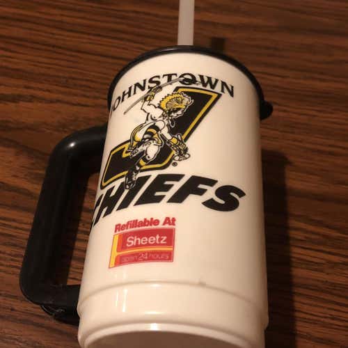 Johnstown Chiefs ECHL Plastic Cup With Straw