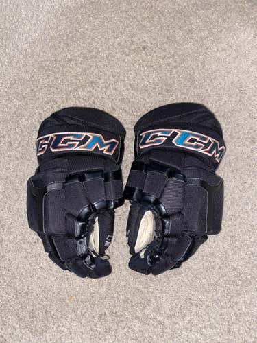 Black CCM HG55PP 14" Pro Stock Hockey Gloves Used