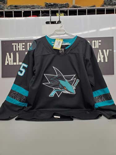 Erik Karlsson Black Used Adult Size 52 Sharks Jersey