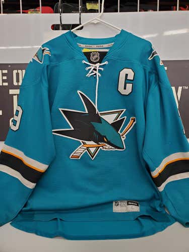 Joe Thornton Blue Unisex Used Adult Size 52 Sharks Jersey