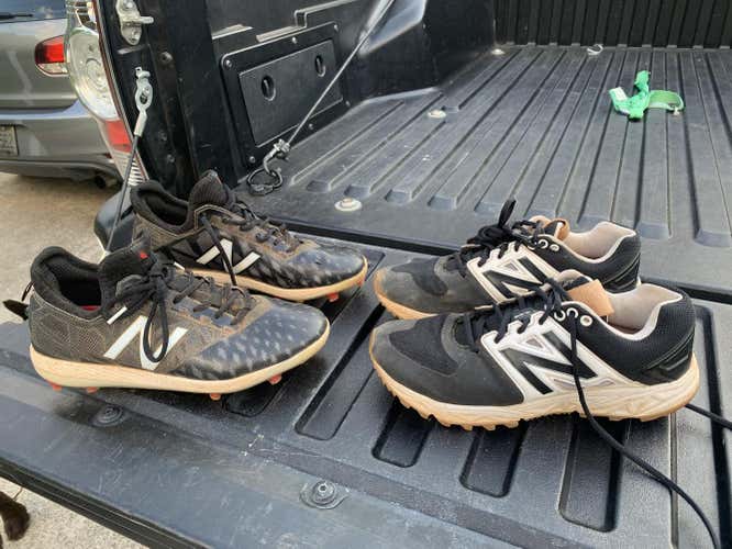 Black Used Size 8.0 (Women's 9.0) Molded Cleats New Balance Low Cut