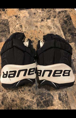 Black Used Bauer Supreme TotalOne MX3 13" Pro Stock Gloves