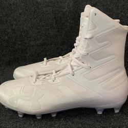 Men’s Under Armour Highlight MC High Football Cleats White 3000177-100  Size 10