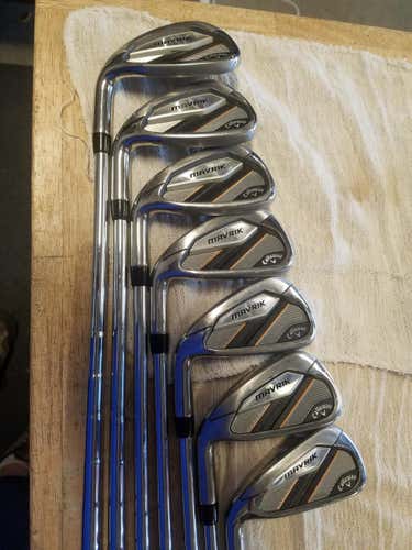 Used Men's Callaway Left Hand MAVRIK Iron Set Steel Shaft