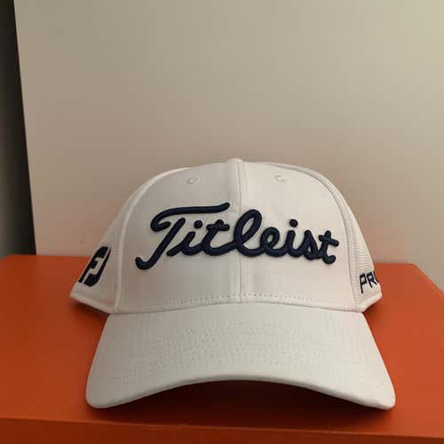 White and Navy Titleist Fitted Hat