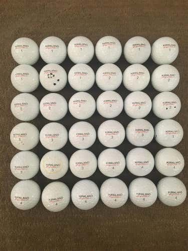 White Used Kirkland Signature Performance+ 36 Pack (3 Dozen) Balls
