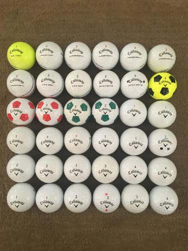 White Used Callaway Chrome Soft 36 Pack (3 Dozen) Balls
