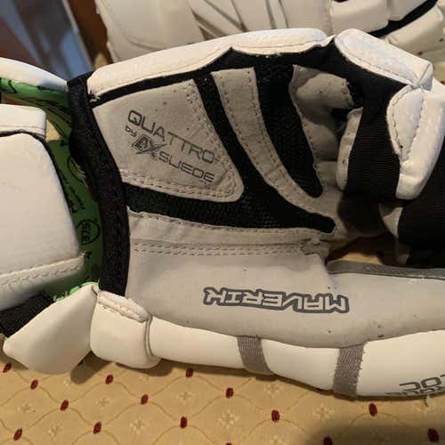 White Used Goalie Maverik M4 13" Lacrosse Gloves