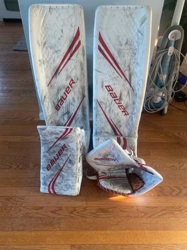 White Used 36" Regular Vapor 2X Pro Goalie Full Set