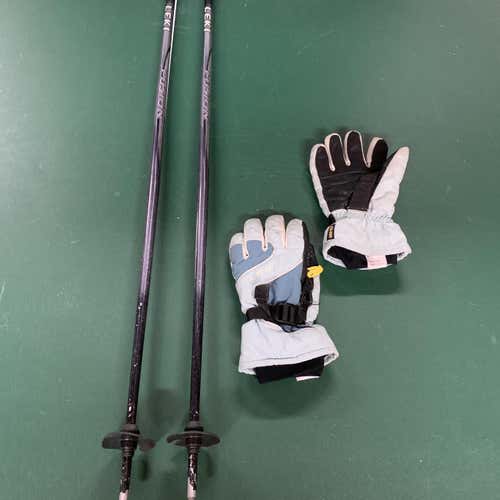 Used 46in (115cm) Leki Ski Poles With Gloves