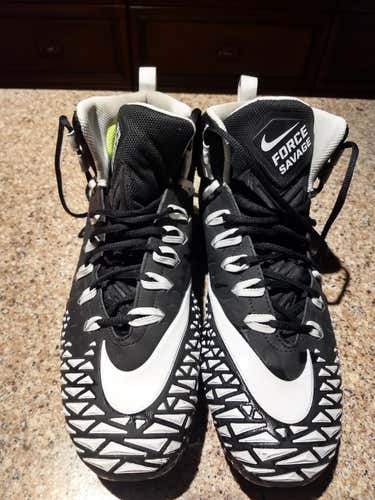 Black Used Adult Unisex Size 13 (Women's 14) Molded Cleats Nike high Cut