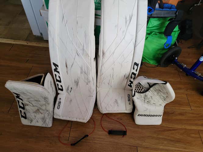 Used 32" CCM Axis 1.9 Goalie Leg Pads