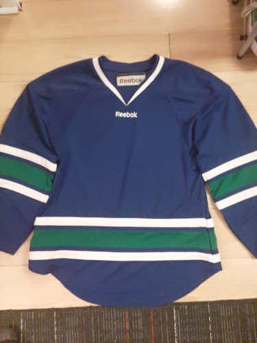 Blue Men's Used Adult Medium Reebok Cannucks uncrested style Jersey