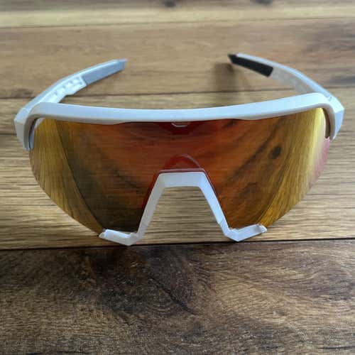 NEW 100% S3 Sunglasses - White Frame w/ Red Lens